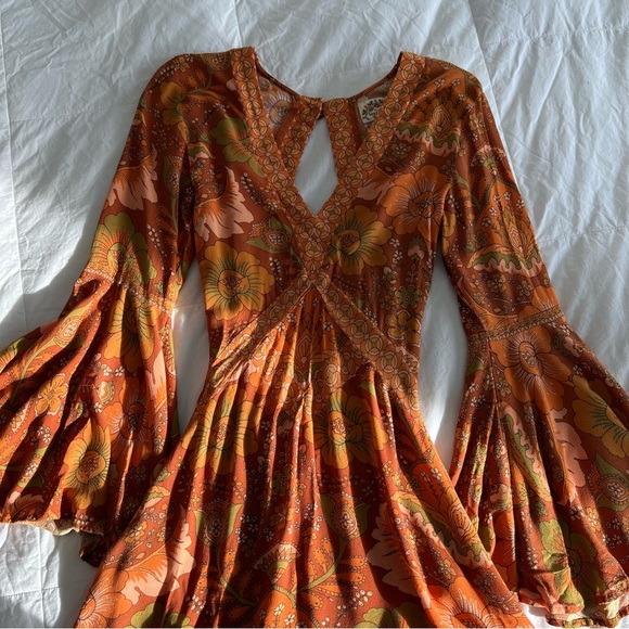 Nine Lives Bazaar Orange Floral Mini Dress - Picture 10 of 16